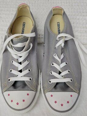 Converse All Star Sneakers shoes Double Tongue Gray Sz 5-Junior/men/women's 6.5